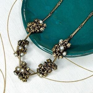 Loft, bobble, necklace, antique bronze with faux pearls